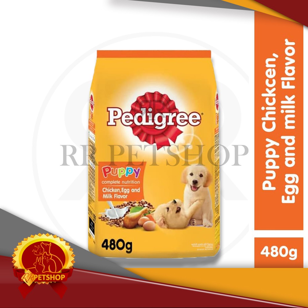 Makanan Anjing / Dog Food / Makanan Anjing Pedigree Puppy Chicken, Egg &amp; Milk 480 gram