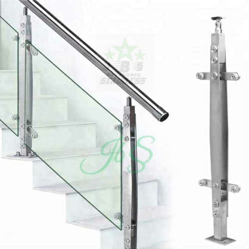 Tiang Railing Tangga kaca ZZ Stainless SUS 201