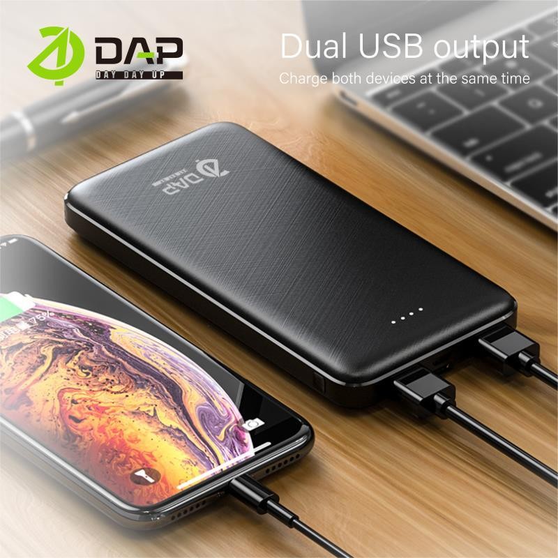 Powerbank 10000mAh DAP D-P10 Powerbank Dual Port USB 2.4A + Dual Input