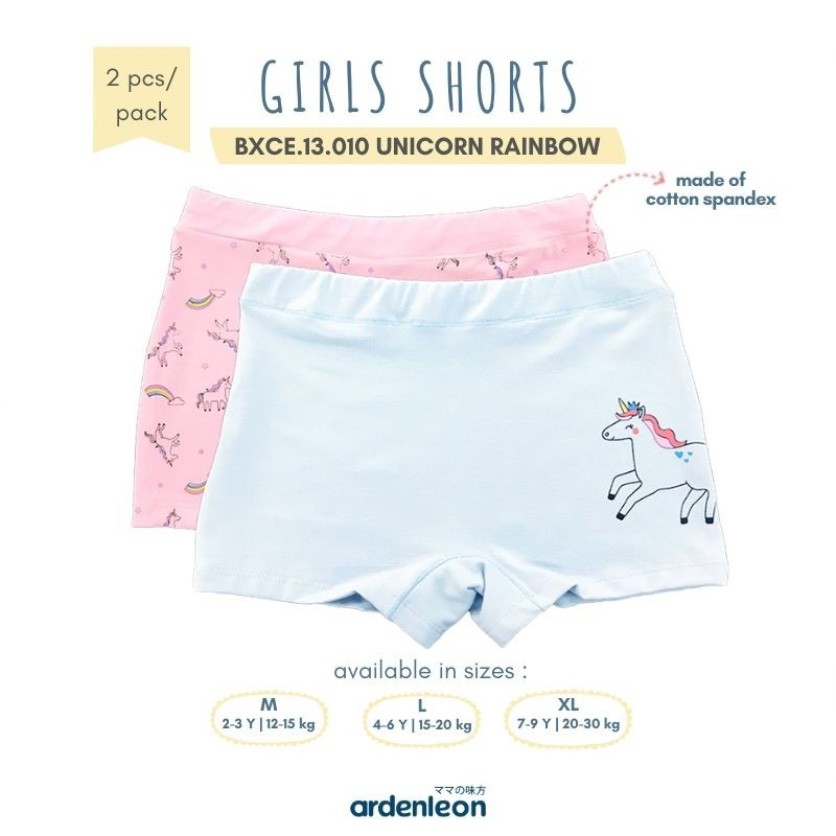 Ardenleon Girl Boxer Unicorn Rainbow (Celana Dalam Anak Perempuan)