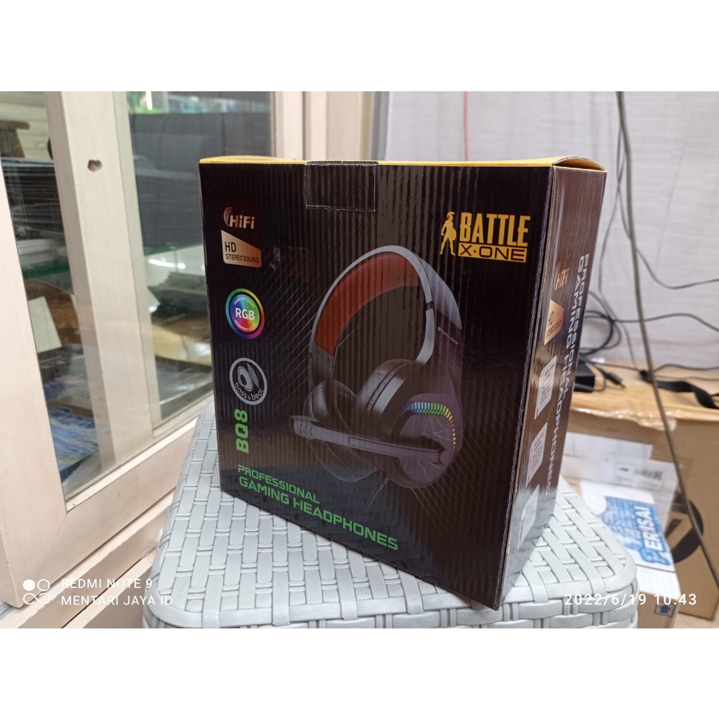 HEADSET GAMING BATTLE X-ONE BQ8 RGB HD STEREO SOUND HEDSET BASS GAMING PROFESIONAL