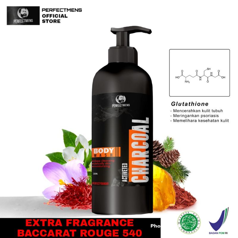 Perfectmens BODY WASH SABUN BADAN COWOK PRIA WANGI MEMUTIHKAN DALAM 7 HARI Membersihkan pori pori, Extract charcoal melindungi dari sinar matahari Sabun badan cowok sabun badan pria sabun wangi