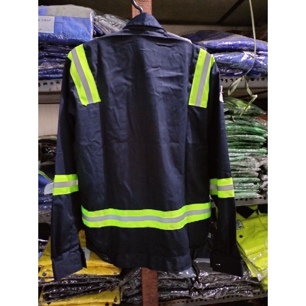 SERAGAM BAJU SAFETY WEARPACK ATASAN DONGKER NAVY SCOTLIGT 5CM HIJAU