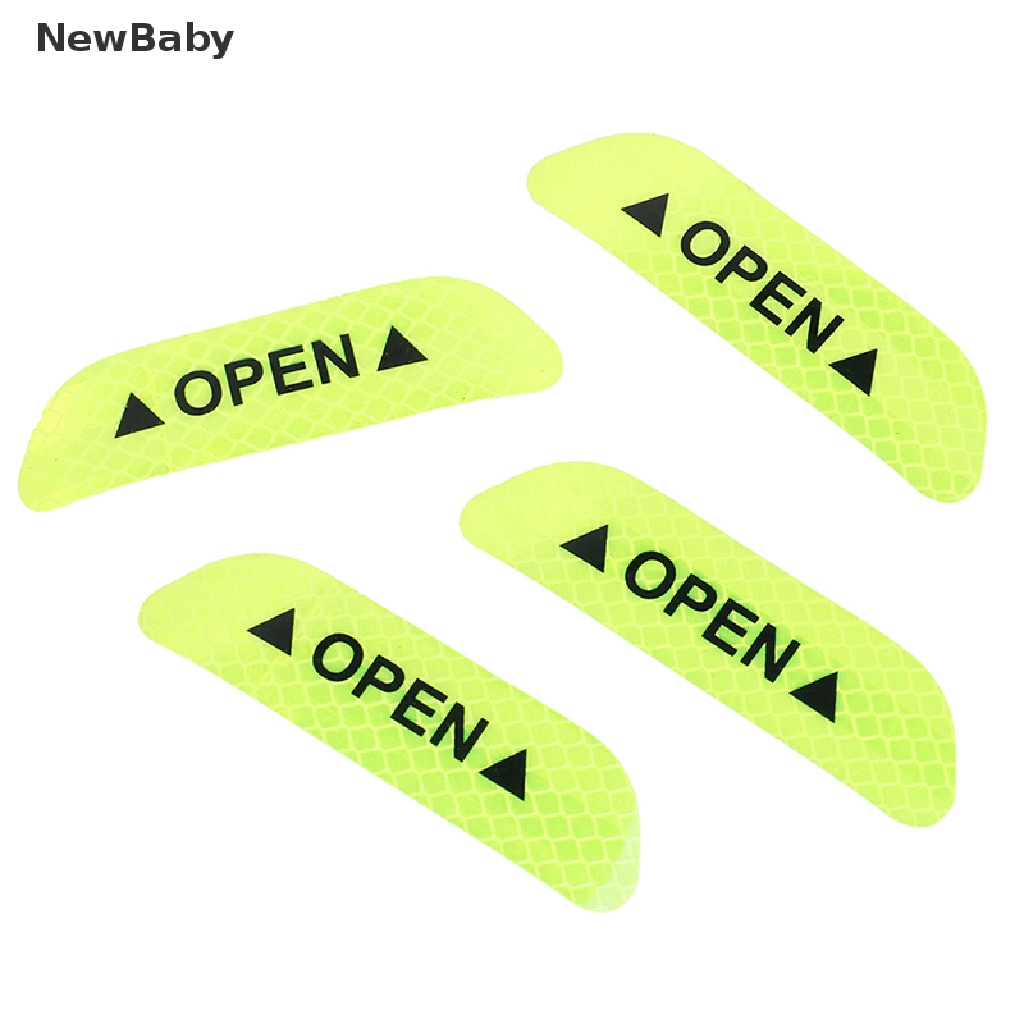 NewBaby 4x Fluorescent green car door open sticker reflective tape safety warning decal ID