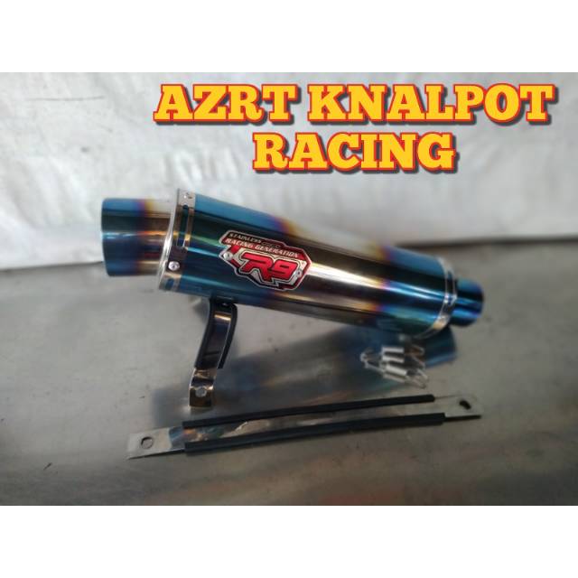 Knalpot R 9 blue / Knalpot motor R9 / inlet 50mm