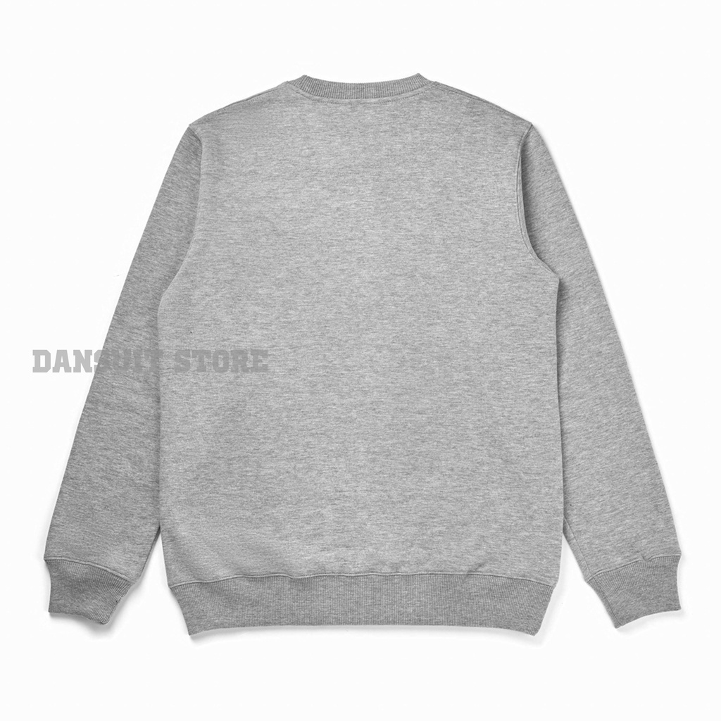 Sweater Crewneck Pria/Wanita Size M - XXXL Sweatshirt MATERNAL DISASTER Abu Misty Bahan Tebal Premium