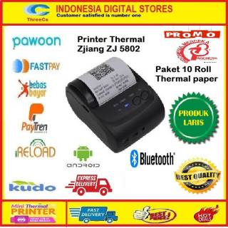 PRINTER THERMAL BLUETOOTH ZJIANG 5802 + 10 ROLL THERMAL PAPER