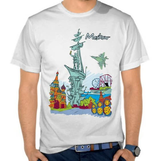 Premium Baju Tshirt Kaos Moskow, Rusia - Kaos Russia