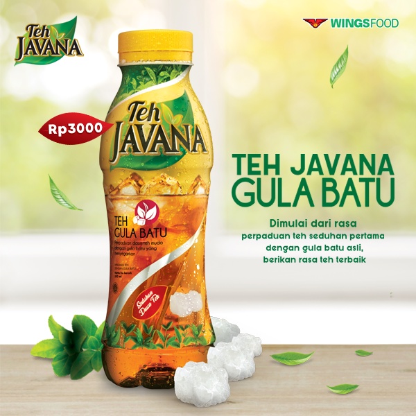 Teh Javana Gula Batu Botol 350 ml x2