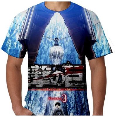 KAOS PREMIUM 15 KAOS ANIME ATTACK ON TITAN SEASON 3 EREN VICTORIA REIS FULL PRINT
