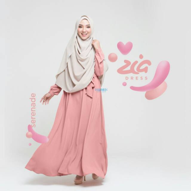 Gamis Syar'i Zia Dress Serenade by Silmee Gamis Polos Wolvis Premium