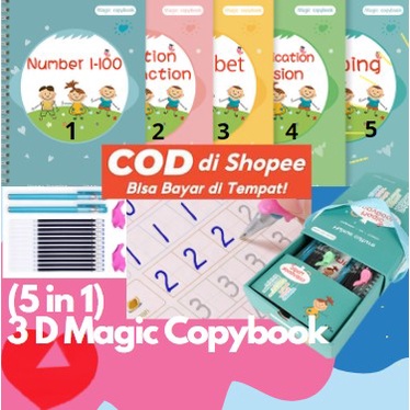 

5 in 1- 3D Magic Copybook/ Buku Ajaib [Incl. Box cantik]