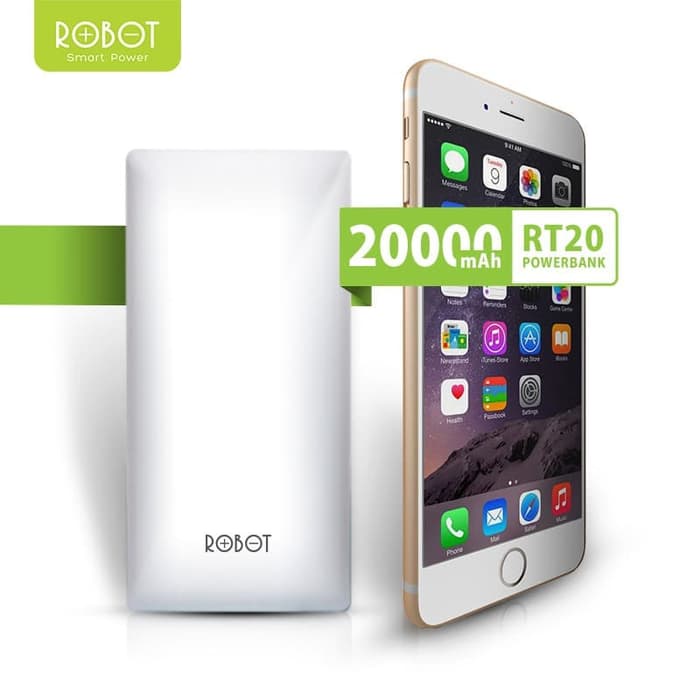 ROBOT PowerBank 20000mAh 2 Input (Micro&amp;Type-c) 2 Output USB RT20