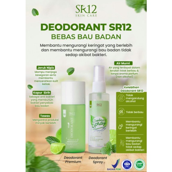 Jual deodorant spray deodorant premium SR12 Realpict (60ml) Shopee