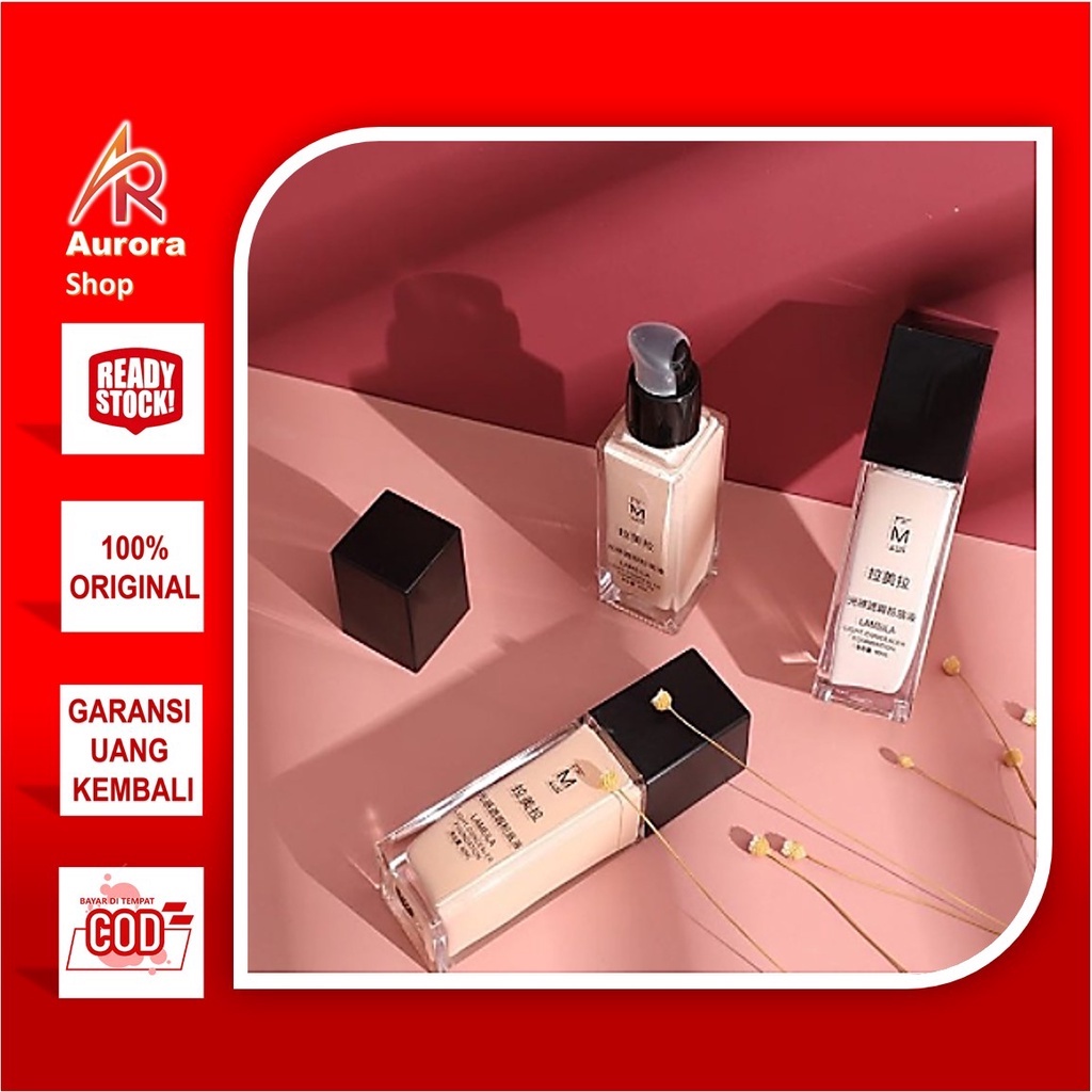 Lameila Light Concealer Foundation Cair Tahan Air Untuk Makeup Wanita 3020