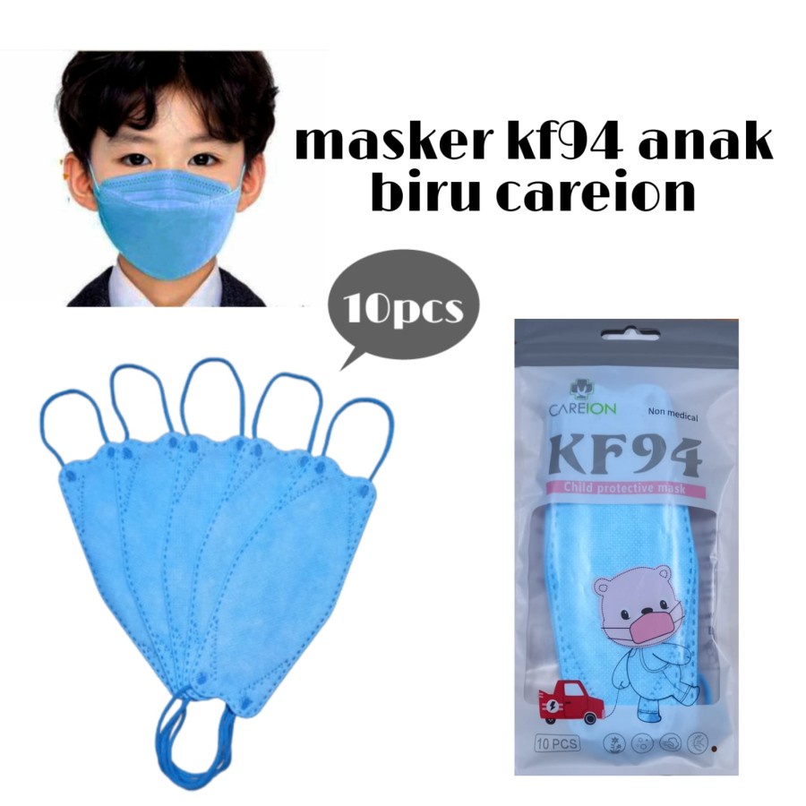 MASKER KF94 ANAK CAREION MASKER KF 94 ANAK 4PLY DISPOSABLE MASK ISI 10