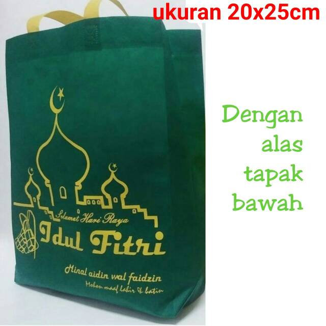 TAS SOUVENIR PARCEL LEBARAN Kecil 20x25 cm tapak bawah/ TAS SPONDBON LEBARAN / GOODIE BAG IDUL FITRI