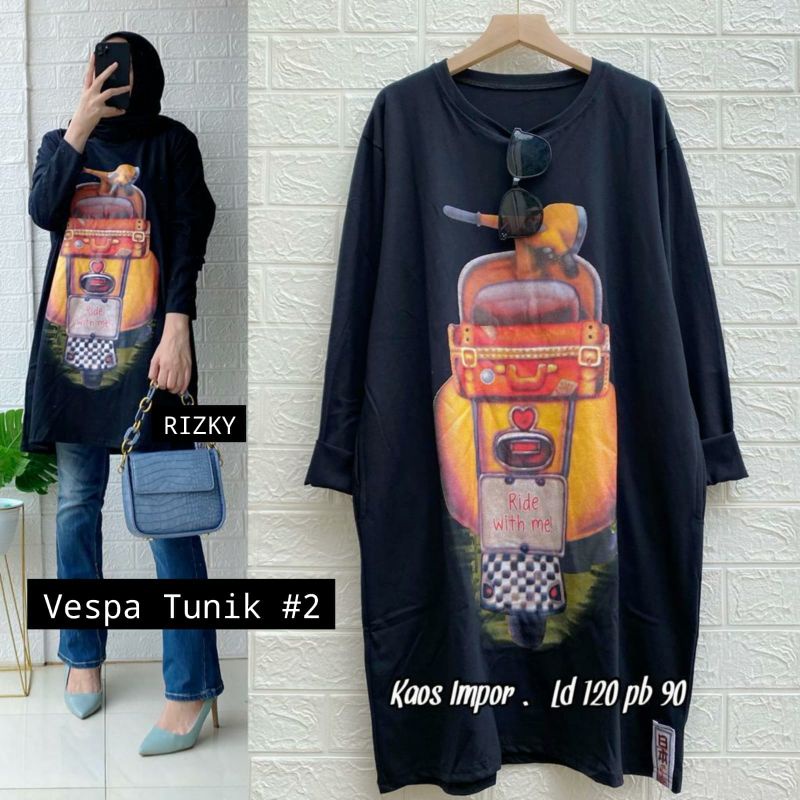 Kaos Import Vespa Tunik jumbo