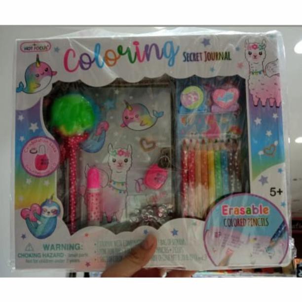 

(PERALATAN MENGGAMBAR) SALE : HOT FOCUS COLORING SECRET JOURNAL LLAMA ERASABLE COLOR PENCIL SALE