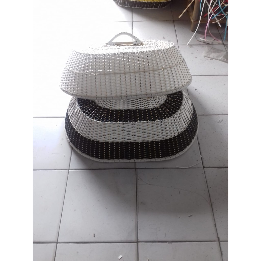 tutup saji/tudung saji rotan anyaman sintetis/tutup saji/tudung saji meja makan