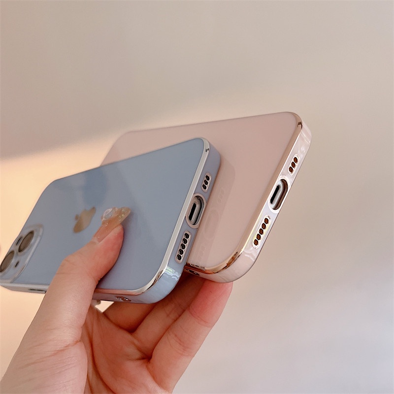 Soft Case Cover Lensa Matte Electroplated Untuk IPhone 7 / 8 / Plus / X / XR / XS / 11 / 12 / 13pro MAX