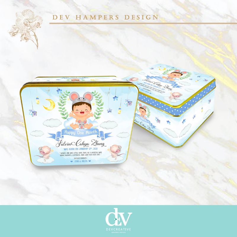 DESAIN SOUVENIR HAMPERS Kaleng Kotak (file only)