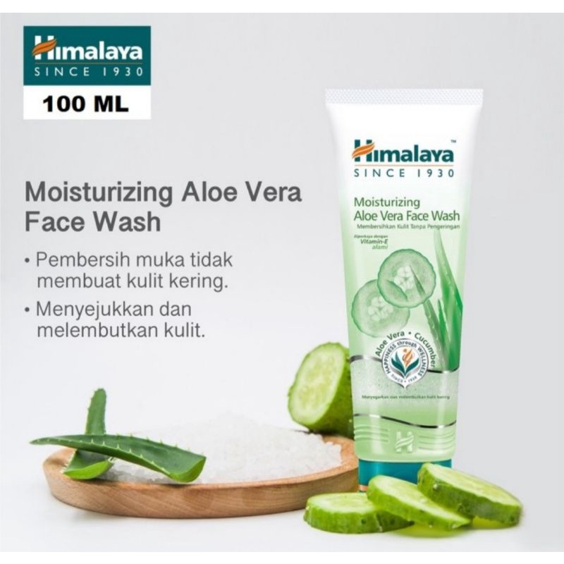 Jual Himalaya Moisturizing Aloe Vera Face Wash 100 Ml