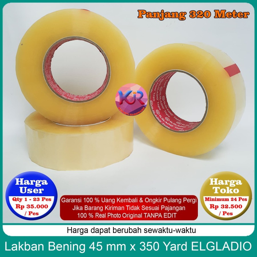 

Lakban Bening 45 mm x 350 yard