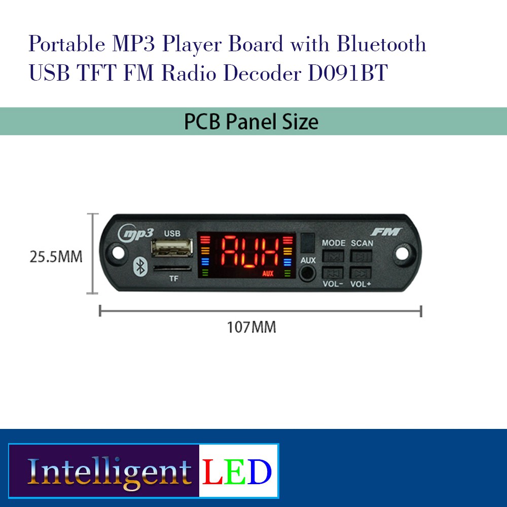 Portable MP3 Player with Bluetooth USB TFT FM Radio D091BT