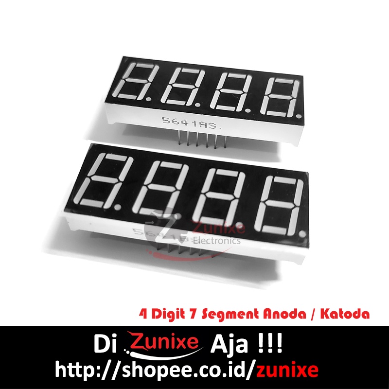 4 Digit bit 7 Segment Display 0,56&quot; 0.56&quot; Common Anoda Cathode Red LED Merah