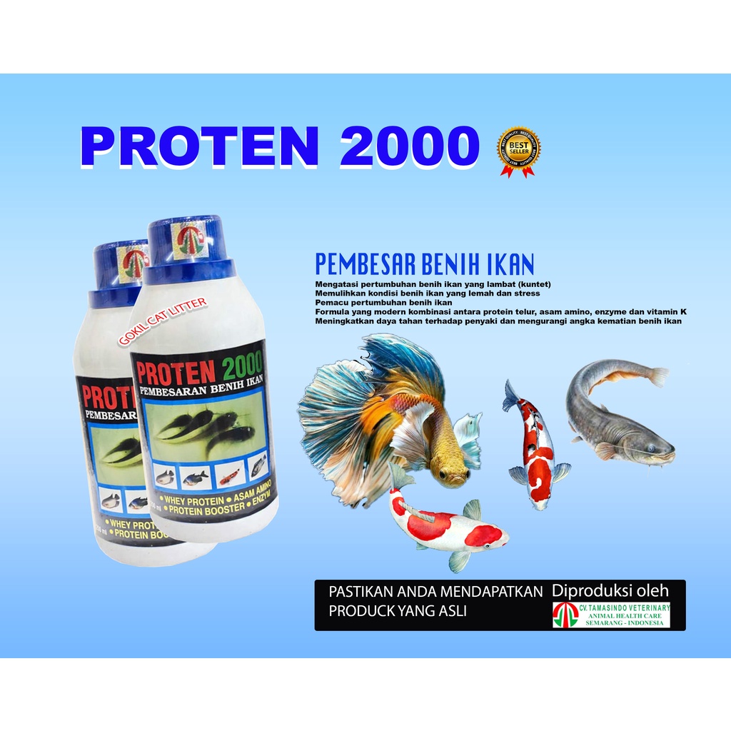 PROTEN 2000 Pembesaran Benih Ikan 250 ml WHEY PROTEIN ASAM AMINO PROTEIN BOOSTER ENZYM Tamasindo