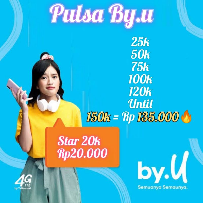 Termurah Pulsa by.u Mulai dari 20k sampai 150k