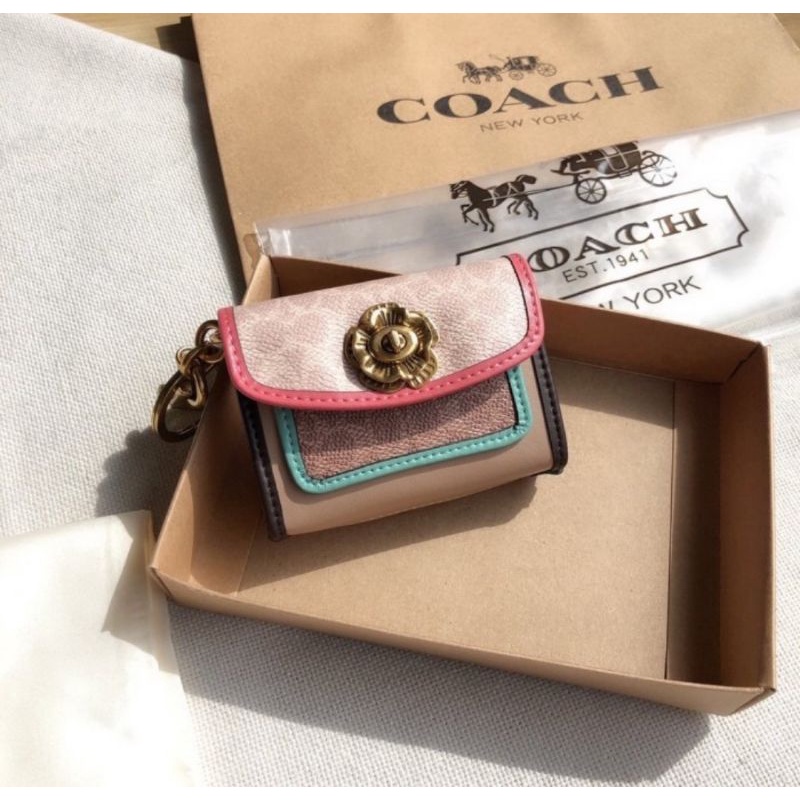 Coach Parker Bag Charm In Colorblock Signature Canvas(89409)