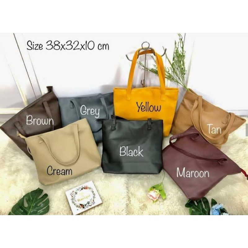 TOTEBAG KULIT SINTETIS - Shoulder Bag Tas Kuliah Kerja