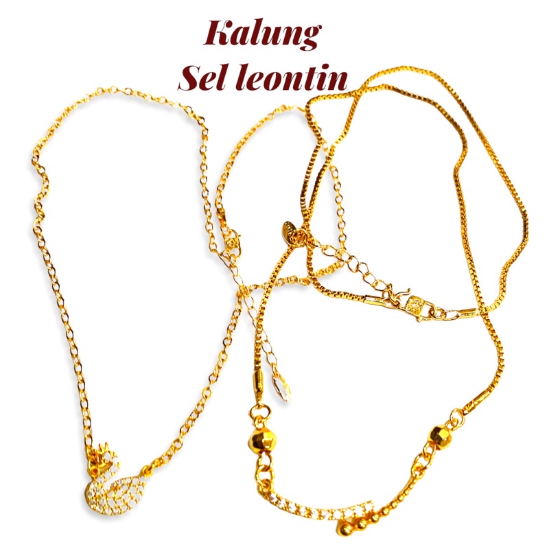 kalung set dengan leontin//kalung permata//kalung