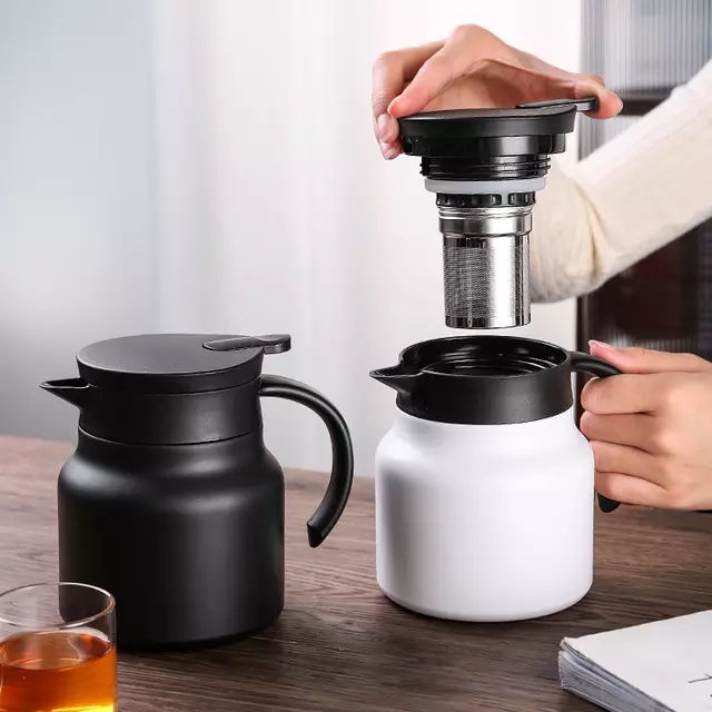 Teko Termos Teh Kopi dengan Saringan Bahan Stainless Steel 800ml