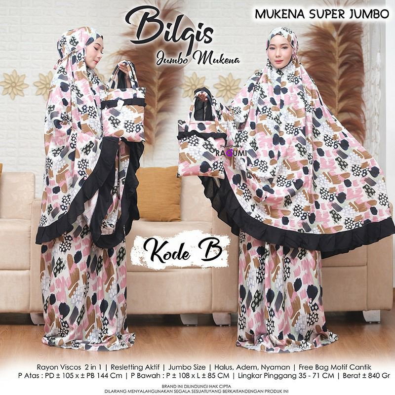 Mukena Jumbo Bilqis Original Raqumi