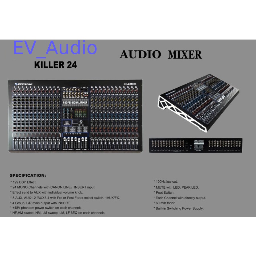 Mixer Zetapro Killer 24 / killer-24 / Killer24 24 Channel Original