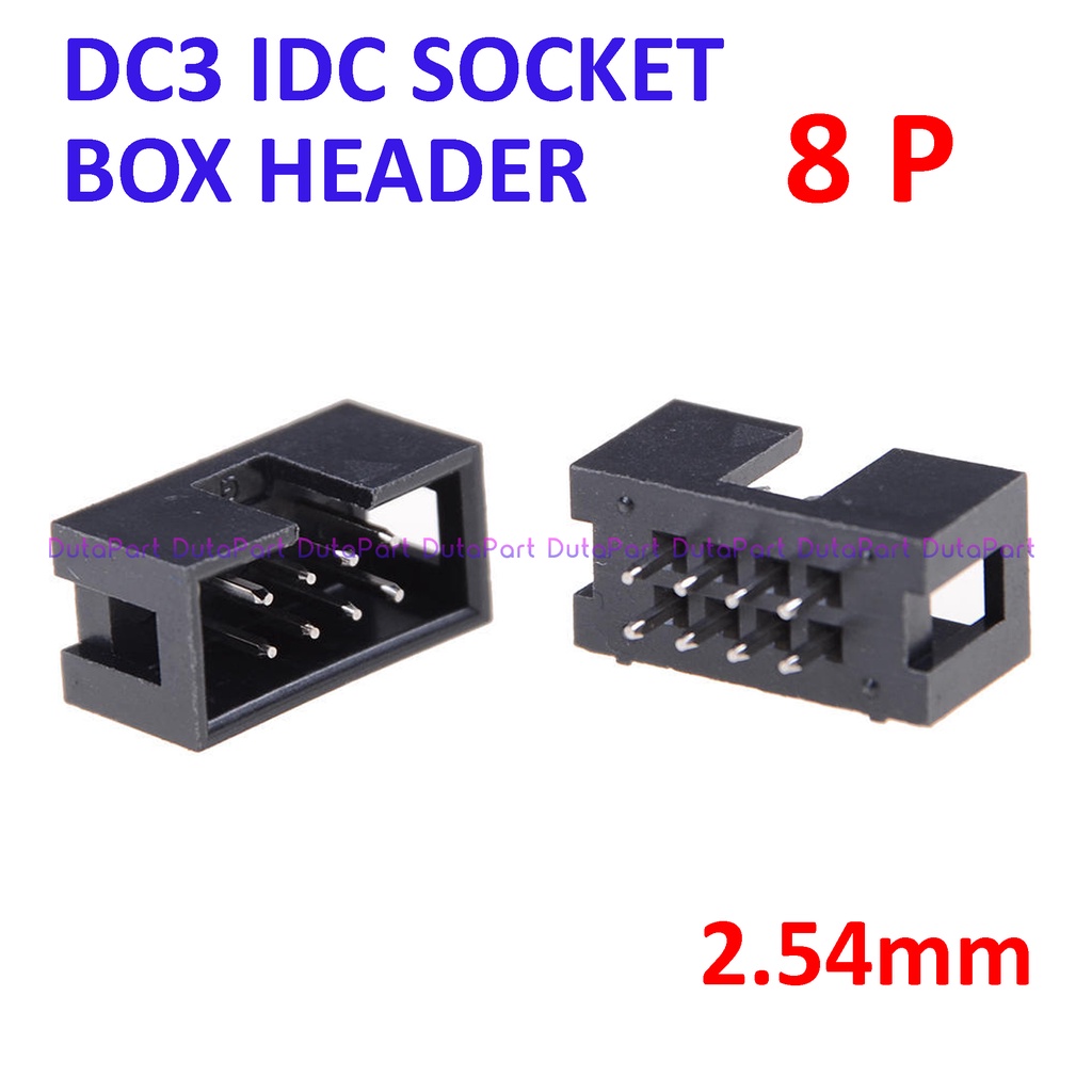 DC3-8P Socket IDC Male Lurus 8P 8 Pin 2x4 2.54mm Box Header JTAG