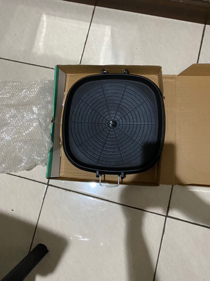 Hanaro Square Multi Grill (marble Platinum) I Korean Bbq Grill Pan / Bulgogi Pan Kotak