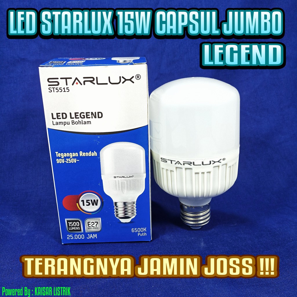 Lampu LED 10W & 15W STARLUX LEGEND PREMIUM CAPSULE PUTIH SUPER TERANG Bohlam 15 watt KAPSUL