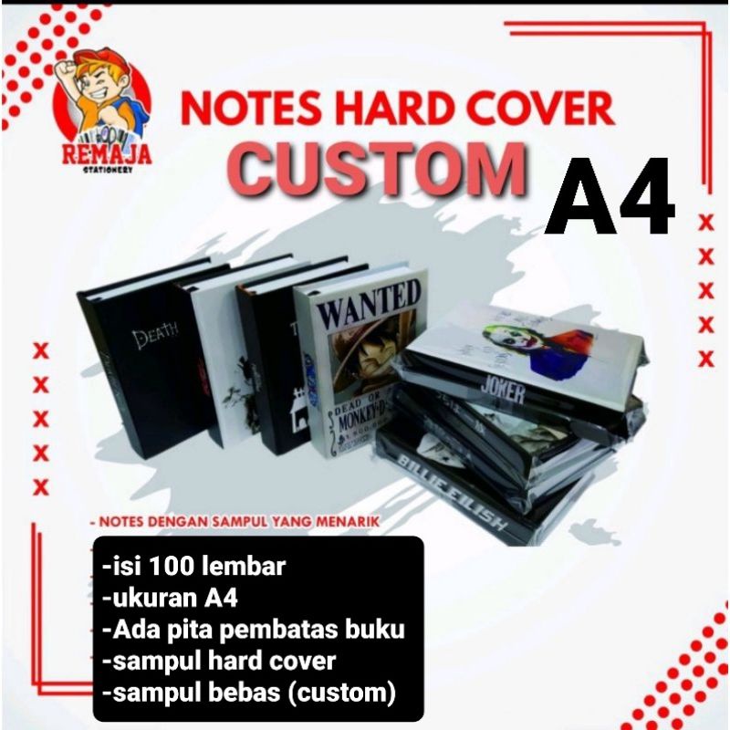 

Note book HARDCOVER CUSTOM ukuran A4 / buku tulis catatan notes