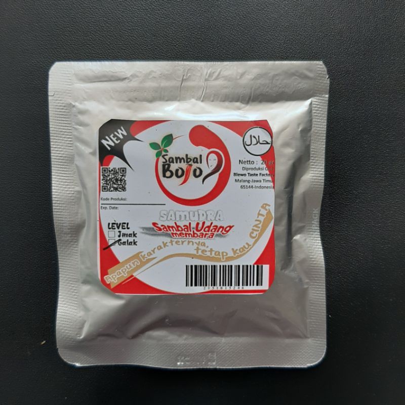 Sambal Viral SAMbal UDang membaRA (Bojo SAMUDRA) Sambal Kemasan Sachet 20gr