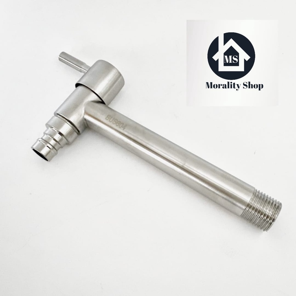 Keran air Tembok Panjang Bak Kamar Mandi Stainless 30458-Kran air Taman Mesin Cuci Bathroom Faucet Long Stenlis SUS 304