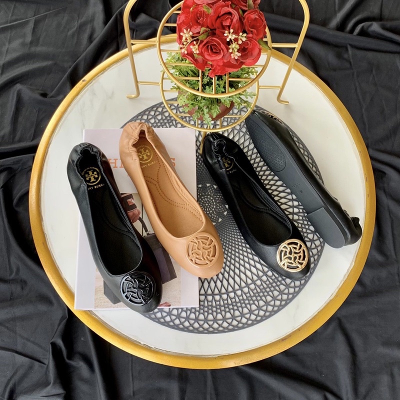 Flatshoes modern gasper by Tory Burch Import high quality fashion shoes sepatu kulit kantor kerja wa