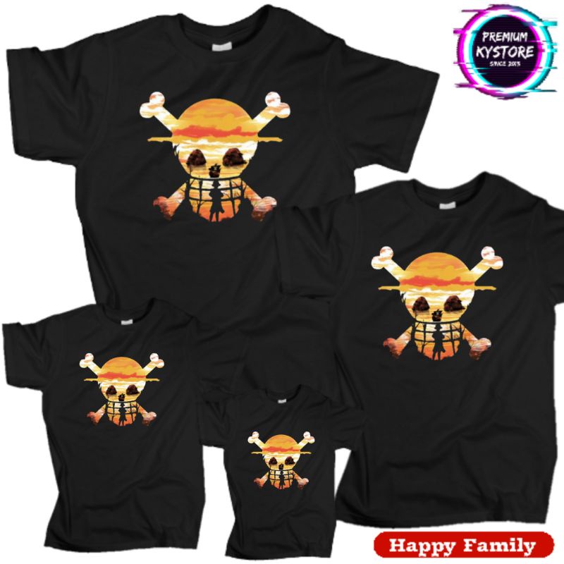 Kaos One piece Anime Jepang Size S - XXL Cotton combad 30s - Edisi famili