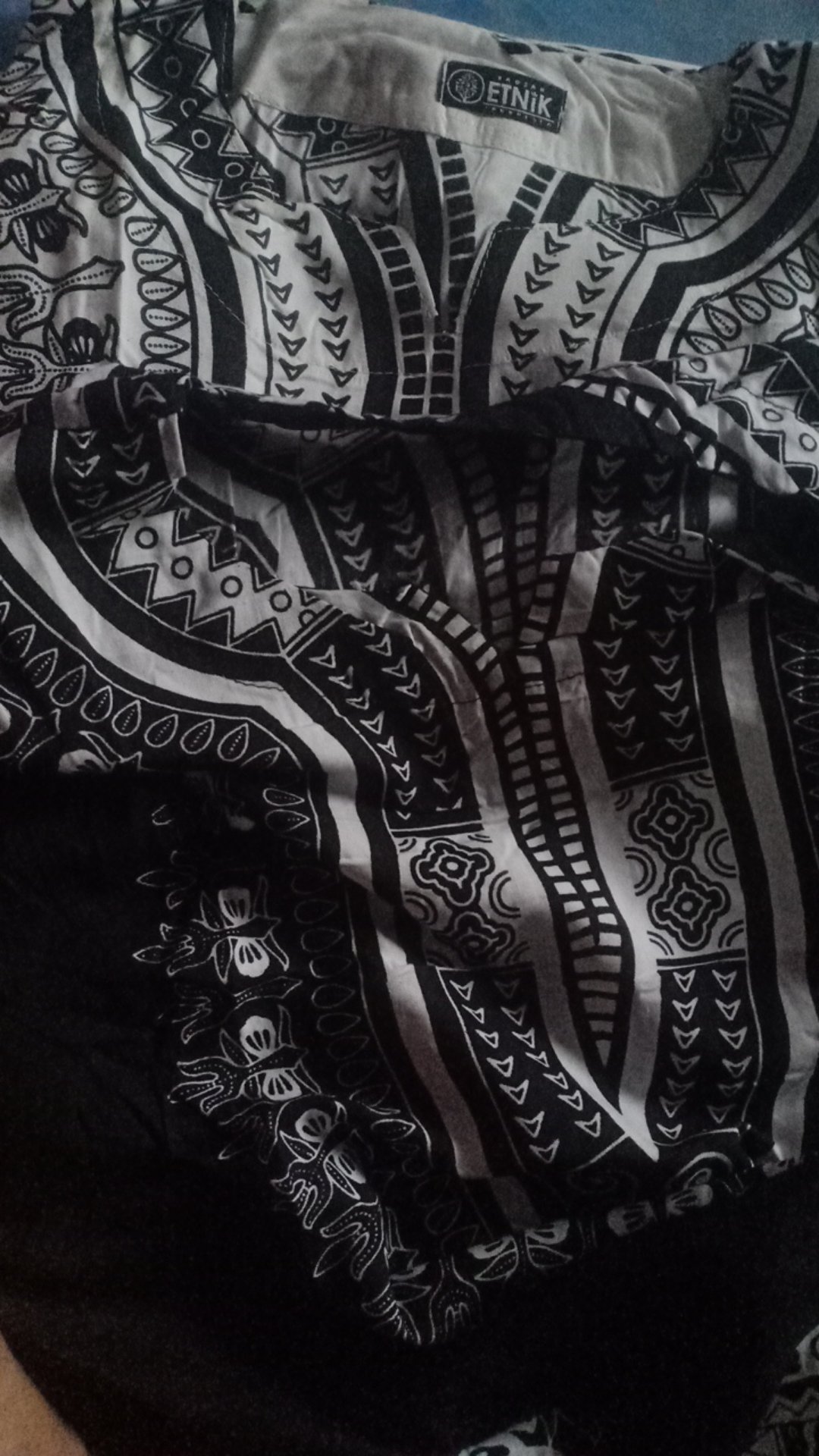 Kaos Etnik Dashiki Bohemian Style All Size Pria Wanita Warna Hitam-putih [limited]