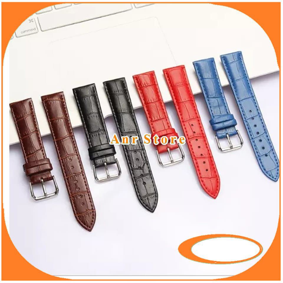 Tali Jam Tangan Kulit Genuine 18 20 22 24 mm Bonus Spring Bar