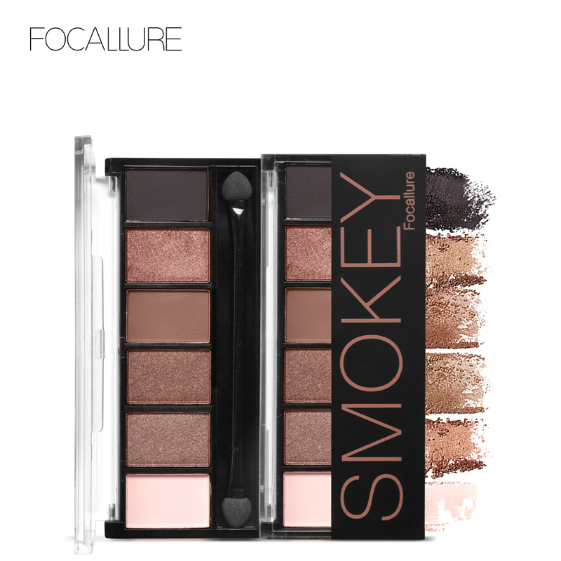 FOCALLURE 6 Colors Nude/Smoky Eyeshadow Palette FA06
