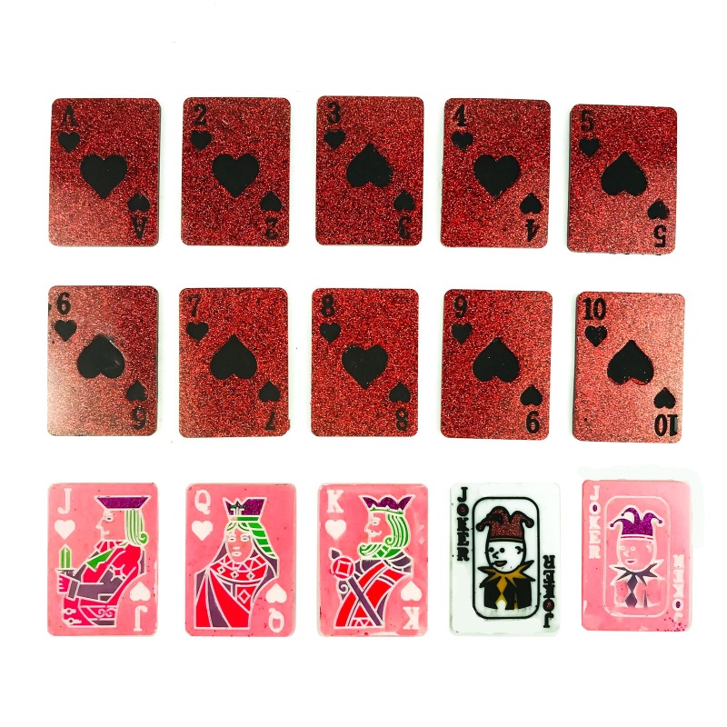 SIY 15 Sheets Resin Mold Silicone Playing Card Mold for Resin Casting Silicone Epoxy Molds for DIY Personalized Card Gam